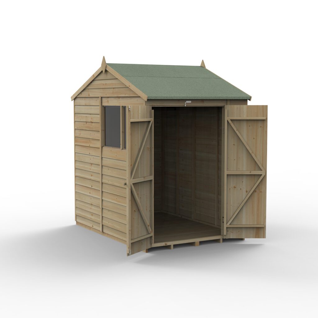 4LIFE Reverse Apex Shed 5×7 – Double Door – 2 Windows 5013053200971 2